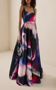 [Zuhair Murad] Aurora Printed Mikado Gown