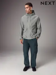 Teal Blue Relaxed Fit Tech Utility Pocket Cargo Trousers (B02718) | $45