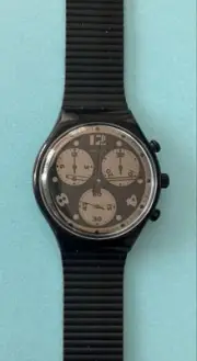Golden Swatch Black Mirror Chrono Function Also Available