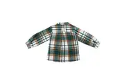 Mandarin Collar Button Down Shirt - Pear Plaid
