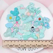 120pcs Blue Green Resin Charms, Perfect for Slime Making DIY