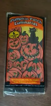 Vintage Sun Hill Halloween Pumpkin Patch Luminarias 6 Bags 10.5 x 5.25 1994 NOS