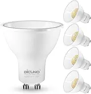 DiCUNO GU10 LED Bulb Warm White 2700K, 5W 790LM 60W Halogen Equivalent, GU10 LED Light Bulbs, Class B Spotlight for Home Lighting, 110° Beam Angle, Not-dimmable, Pack of 4