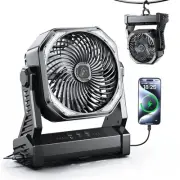 Camping Fan, Personal USB Desk Fan with LED Lantern 20000mAh Rechargeable Bat...