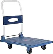Trailer Hand Truck Hand Carts Trolleys Foldable Flatbed Handling Vehicle Silent Cargo Pulling Household Material Handling Tools Car End Pipes(70x42cm-240kg)