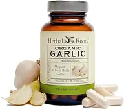 Mortar and Pestle Herbs Organic Whole Bulb Garlic Supplement Pills - No Soy - Potent Extra Strength - Immune Support - 600 mg, 60 Capsules - Made in The USA