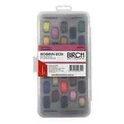 Birch Bobbin Box Storage Includes 28 Bobbins Threads MultiColour Quilting Sewing Craft DIY