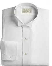 [Neil Allyn] Wing Collar Tuxedo Shirt, Pique Bib Front, 65% Polyester 35% Cotton