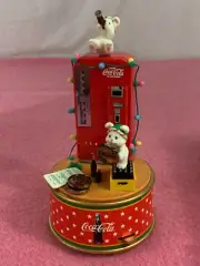Enesco 1995 Coca Cola Coke "Refreshing Pause" Christmas Mini Musical Figurine