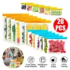 20X Reusable Thick PEVA Food Storage bags Zip Lock Freezer bag Leak Proof Stand