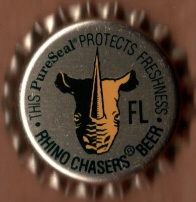 USA Plastic Lined Beer Crown Bottle Cap: Rhino Chasers Brewing