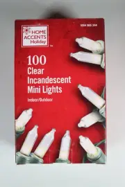 100 Clear Home Accents Holiday Clear Incandescent Mini Lights INDOOR/OUTDOOR