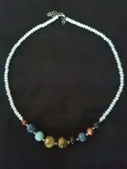 ROCK MINERAL Solar System Gemstones Planet Necklace Jasper Sodalite Rock Crystal