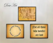 Lord of the rings Print Set of 3 wall art hobbit decor 8 x 10"