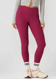 [Lorna Jane] Irresistible Rib Full Length Leggings in Red, Size - Small S Berry Red