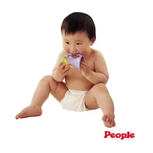 日本 People 新彩色米的喇叭咬舔玩具 固齒器