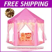 Large Kids Princess Tent with Star Lights & Mat - Ideal for Indoor/Outdoor Play