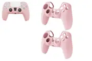 2pcs Silicone Protective Case for Sony Play Station PS5 Controller Skin Protective Case-Pink