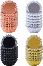 600 Pieces 1.25 Inch Mini Size Foil Metallic Cupcake Liners Muffin Paper Cases B