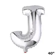 40" SILVER Letter J Mylar Foil Balloon 1 pc Party BackDrop Decorations Supply