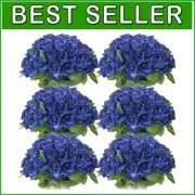 Stunning 50 Pcs Artificial Blue Rose Bouquet - Waterproof & Flexible Stems