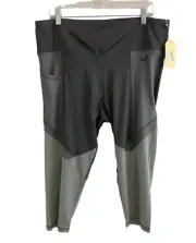 GF Fitnesswear High Waisted Chi Leggings Capri Women Size 4XL Pockets Gray NWT