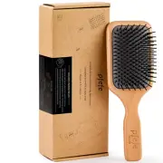 Wooden Paddle Hair Brush - Square Detangling Reducing Breakage Hairbrush for ...