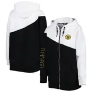 Women's DKNY Sport Black/White Boston Bruins Gina Full-Zip Hoodie