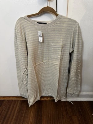 Ksubi Mens Size Small Striped Long Sleeve Sherbert Faded Grey BRAND NEW WITH TAG