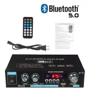 600W Bluetooth 5.0 Power Amplifier Stereo Amplifier Audio AMP Car&Home Black NEW