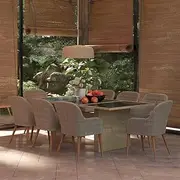Garden Dining Set, Patio Furniture, Outdoor Chairs, Wicker Table, Small Balcony Set, Rattan, 9 Piece