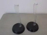 Lot Of 2 Barbie Silkstone Doll Round Weighted Black Base Straddle Stand Only