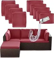 9p Patio Cushion Covers Outdoor Patio Cushions Covers Replacement Waterproof with Zipper for 5 Pcs Patio Furniture Set, Slipcovers for Outdoor Cushions Burgundy, Covers Only