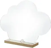 FRCOLOR Irregular Frameless Vanity Mirror Cloud Shape Tabletop Decorative Acrylic Mirrors with Wooden Stand for Bedroom Home Decor