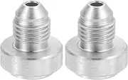 sourcing map 2Pcs Male 4AN Weld on Bung Fitting, Aluminum Alloy Flare Union Coupler for Automotive Replacement Fuel System Fittings, Silver