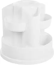 HELVES Pen Holder Desk Organizer Rotating Pencil Cup Office Storage Rack Table Display Shelf Desktop Stationery Organizer for Office School White