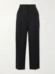 [Max Mara] Max Mara - Celtico Wool And Mohair-blend Twill Tapered Pants - Black - UK 14 UK 14 Black