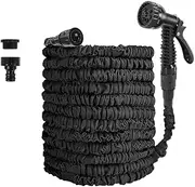 25FT-200FT Garden Hose Expandable Magic Water Pipes Home Garden Daily Watering Tools High-Pressure Car Wash Cleaning Water Gun(Black,50ft)
