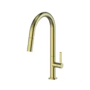 New Kitchen Sink Mixer Tap Pull-Down Brushed Brass Greens Tapware Luxe 18102546