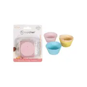4PK Top Chef Silicone Cupcake Liners Star Assorted Colours - 7.5x7.5x3.5cm