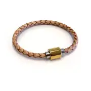 Women's Camel Leather Bracelet with Magnetic clasp