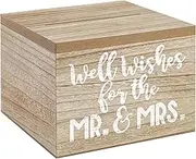 Wooden Wedding Card Box for Reception - Rustic Holder with Hinged Lid for Money, Envelopes, Gift Cards, Shower Cards, Anniversary Cards - Decorative Collection Box for Wedding Ceremony - 7,5х 7,5х 5,5