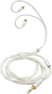 SoundsGood MMCX Terminals 0.1 inch (3.5 mm) Stereo Mini Plug, Sterling Silver Stranded Wire, Silver Coated OCC, Earphone Cable, SilverHorse SH-MS [MMCX-3.5mm]