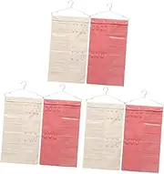 6 Pcs Storage Bag Hanging Jewelry Holder Hanging Jewelry Rack Earrings Wall Hanging Necklace Holder Double-sided Jewelry Holder Trendy Jewelry Double Sided Decorations Cotton Child/685