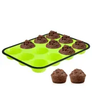 CAKETIME Silicone Muffin Pan with Metal Frame Regular Size Cupcake Pan Nonsti...