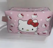 New! Pink Hello Kitty Cosmetic Bag Embroidered Sanrio Travel