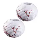 2x Floral Plum Paper Lantern Light Lamp Shades Lampshade Bar Decor Vintage Acc D