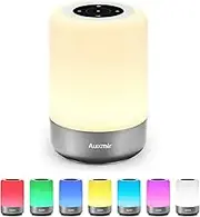 Auxmir LED Night Light, Touch Bedside Lamp with 7 RGB Colors Dimmable and 3 Levels Brightness, Timer Function, Night Lamp for Bedroom, Living Room