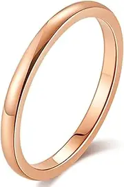 [ATRVWPO] Simple Titanium Steel Vegan Ring, 2Mm Stainless Steel Vegan Ring