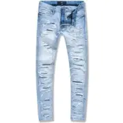 Jordan Craig Heavy Shredded And Repaired Men's Jean Pant Sky Blue JS1177-SB